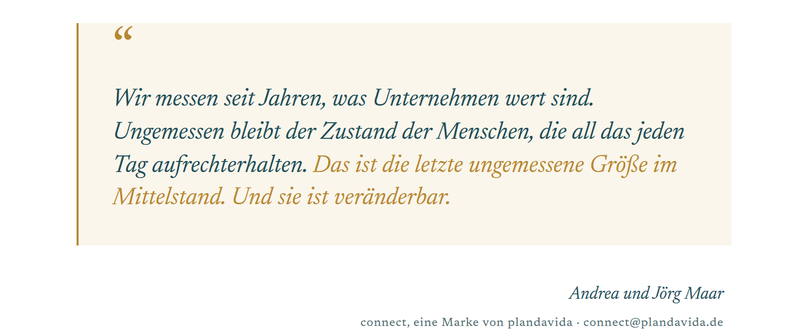 Seite aus dem Dossier: Epilog mit Zitat und Unterschrift von Andrea und Jörg Maar