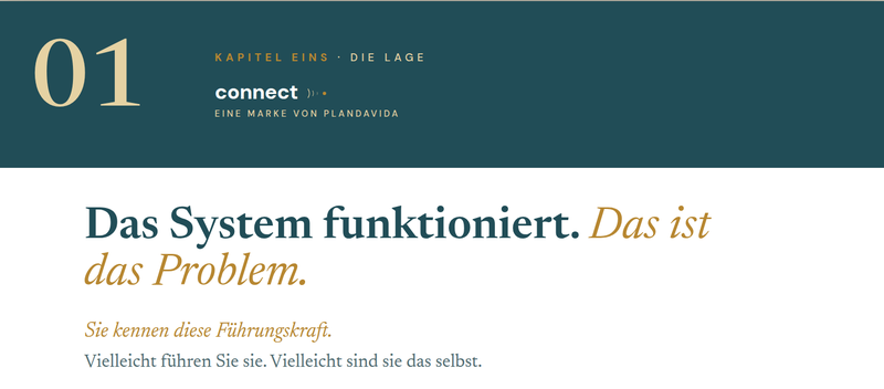 Seite aus dem Dossier: Auftakt des ersten Kapitels, Das System funktioniert, das ist das Problem